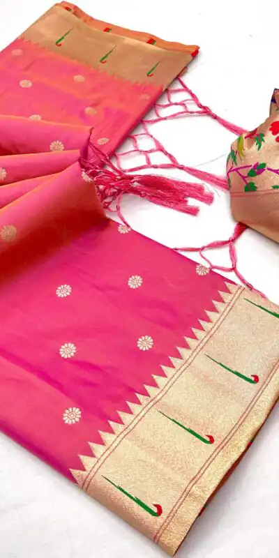 MB 150 Pink A Pethani silk Saree Perfect for Wedding, Party, Baisakhi, Reception, Traditional Day – . Affordable Price ₹2549. Delivery 4-6 Working | Designer Sarees, Embroidered Sarees, Sarees, Bollywood Sarees, Creative Sarees, Ethnic Saree, Modern Digital sarees, Party Wear Sarees
