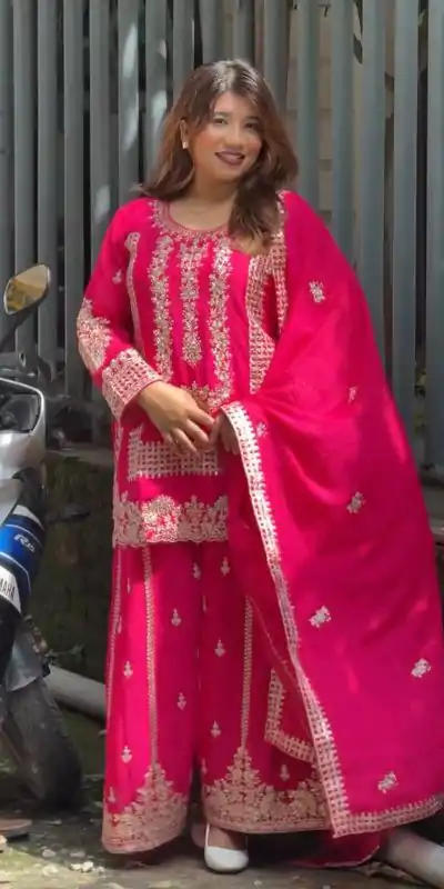 KD 1533 Pink Blooming Georgette Salwar Suit Perfect for Wedding, Party, Ethnic Day, Housewarming, Pongal . Available at ₹2149 only. Delivery 4-6 Workin | Salwar suit, Casual Suits, Creative suits, Designer Suits, Palazzo Suits, Party Wear Suits, Patiala Suits, Straight Suits