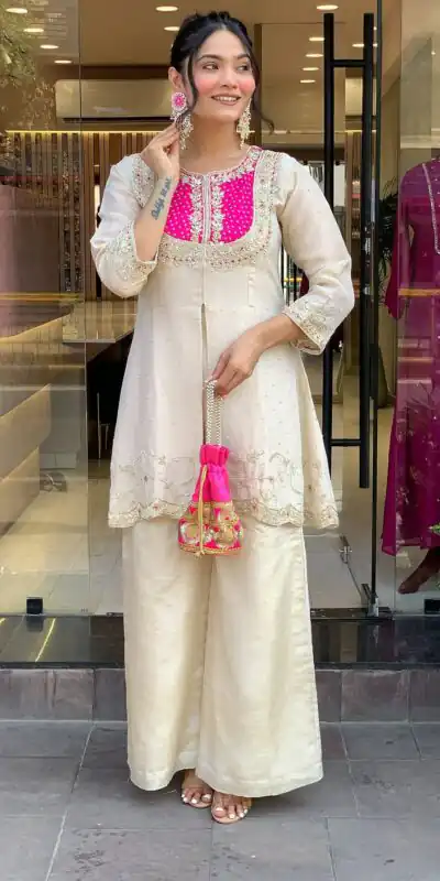 SRK 5277 Pink Mal Cotton With Embroidery Work & Bead Work Salwar Suit . Affordable Price ₹1799. Delivery 4-6 Working Days. Shop now. | Casual Suits, Jump Suits, Salwar suit, Creative suits, Designer Suits, Palazzo Suits, Party Wear Suits, Patiala Suits, Straight Suits