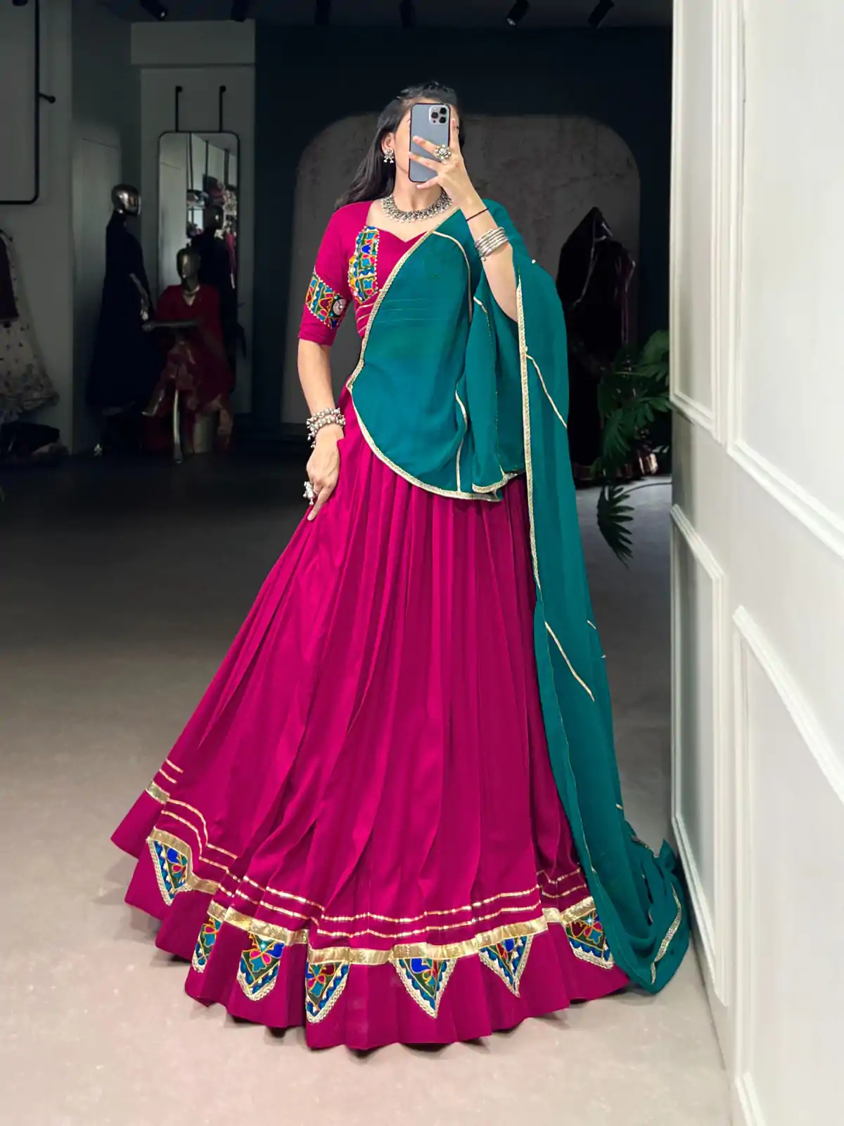 LNB 1751 Pink Pure Rayon Lehenga Choli with Mirror Work & Gamthi Work. Exclusive Offer ₹3399. Delivery 4-6 Working Days. Shop now. | Lehenga, Bollywood Lehenga, Creative Lehenga, Designer Lehenga, Embroidered Lehenga, Party Wear Lehenga