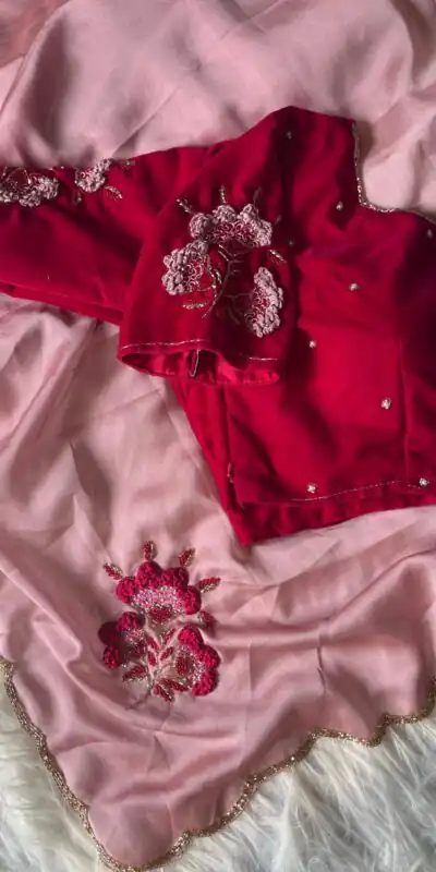 AC AZAELEA Pink Rangoli Silk Lace Work & Resham Work Saree with . Exclusive Offer ₹2549. Delivery 4-6 Working Days. Shop now. | Designer Sarees, Embroidered Sarees, Sarees, Bollywood Sarees, Creative Sarees, Ethnic Saree, Modern Digital sarees, Party Wear Sarees