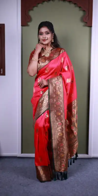 MB 22 Pink Soft Paithani silk Saree Perfect for Wedding, Party, Sangeet, Haldi, Housewarming – . Best Price ₹2449. Delivery 4-6 Working Days. Shop no | Designer Sarees, Embroidered Sarees, Sarees, Bollywood Sarees, Creative Sarees, Ethnic Saree, Modern Digital sarees, Party Wear Sarees