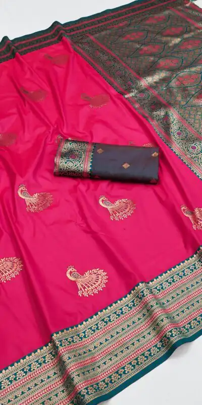 MB Morni Pink in Soft Silk Zari Work & Lace Work Saree . Wedding, Party, Festive, Events, Grab it for ₹2099. Delivery 4-6 Working Days. Shop now. | Designer Sarees, Embroidered Sarees, Sarees, Bollywood Sarees, Creative Sarees, Ethnic Saree, Modern Digital sarees, Party Wear Sarees