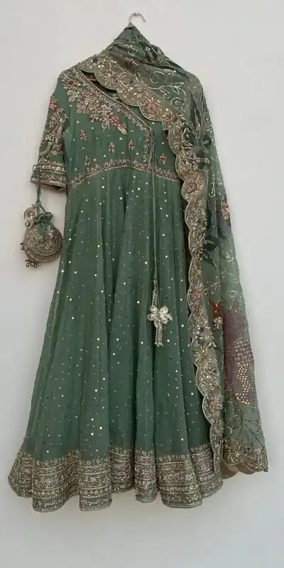 LG 2009 Pista Chinon Gown Perfect for Wedding, Party, Pongal, Ganesh Chaturthi, Family Gatherings – . Introductory Price ₹2099. Delivery 4-6 Working Days | Gowns, Bollywood Gowns, Creative Gowns, Designer Gowns, Embroidered Gowns, Party Wear Gowns