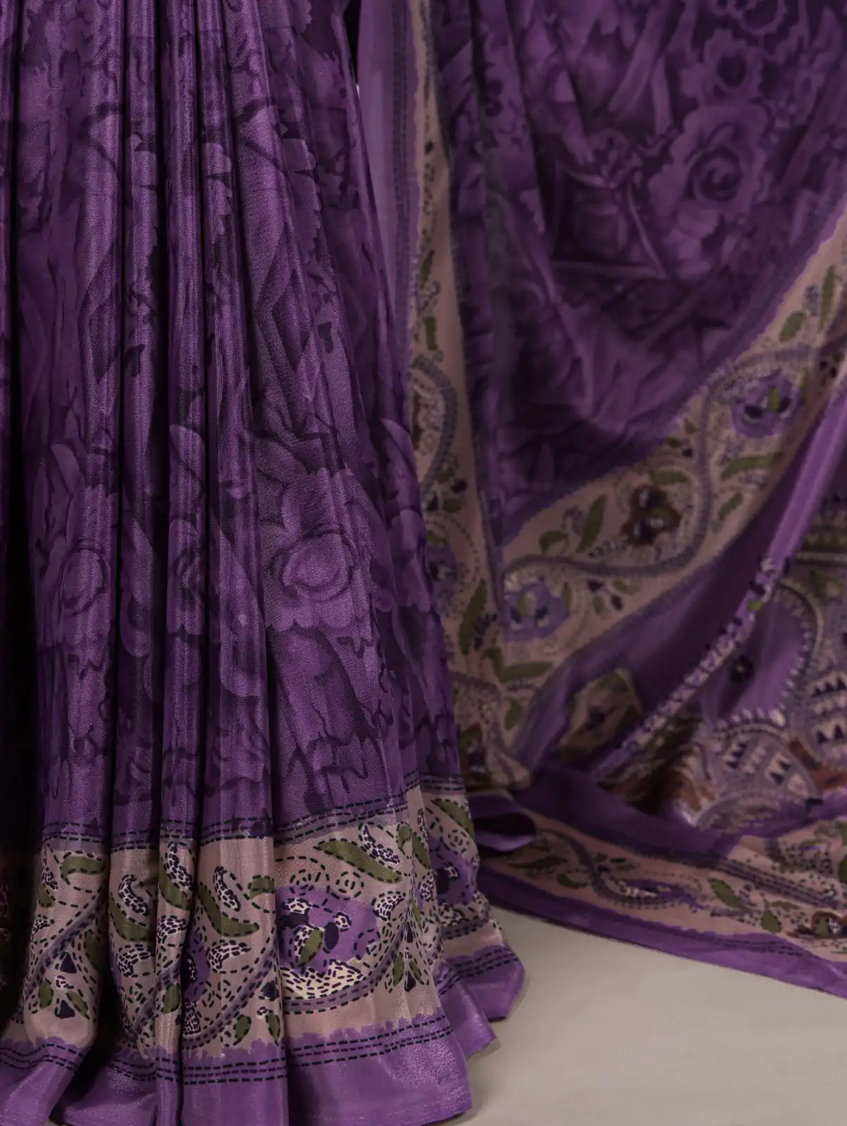 YNF 7056 Purple Crepe Printed with Designer Saree Work. Wedding, Party, Festive, Events, Get it for ₹1499. Delivery 4-6 Working Days. Shop now. | Designer Sarees, Embroidered Sarees, Sarees, Bollywood Sarees, Creative Sarees, Ethnic Saree, Modern Digital sarees, Party Wear Sarees