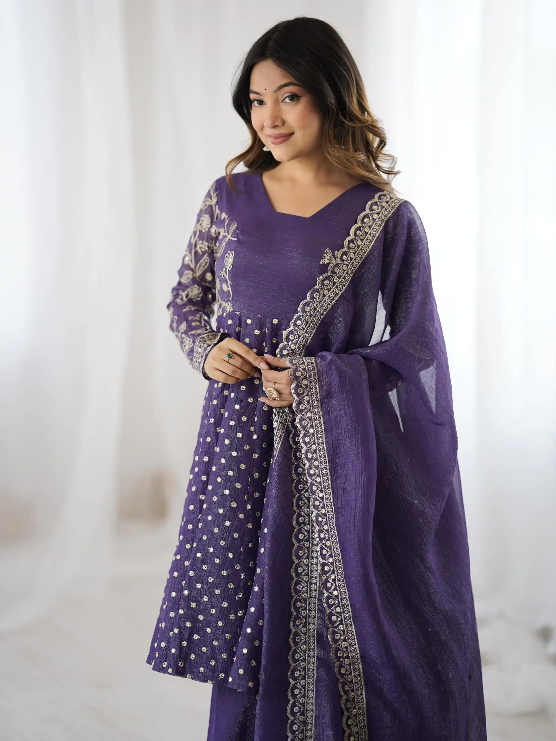 ZSR 3134 Purple Crunchy Silk Salwar Suit Perfect for Wedding, Party, Sangeet, Anniversary, Housewarming Introductory Price ₹2399. Delivery 4-6 | Casual Suits, Jump Suits, Salwar suit, Creative suits, Designer Suits, Palazzo Suits, Party Wear Suits, Patiala Suits, Straight Suits