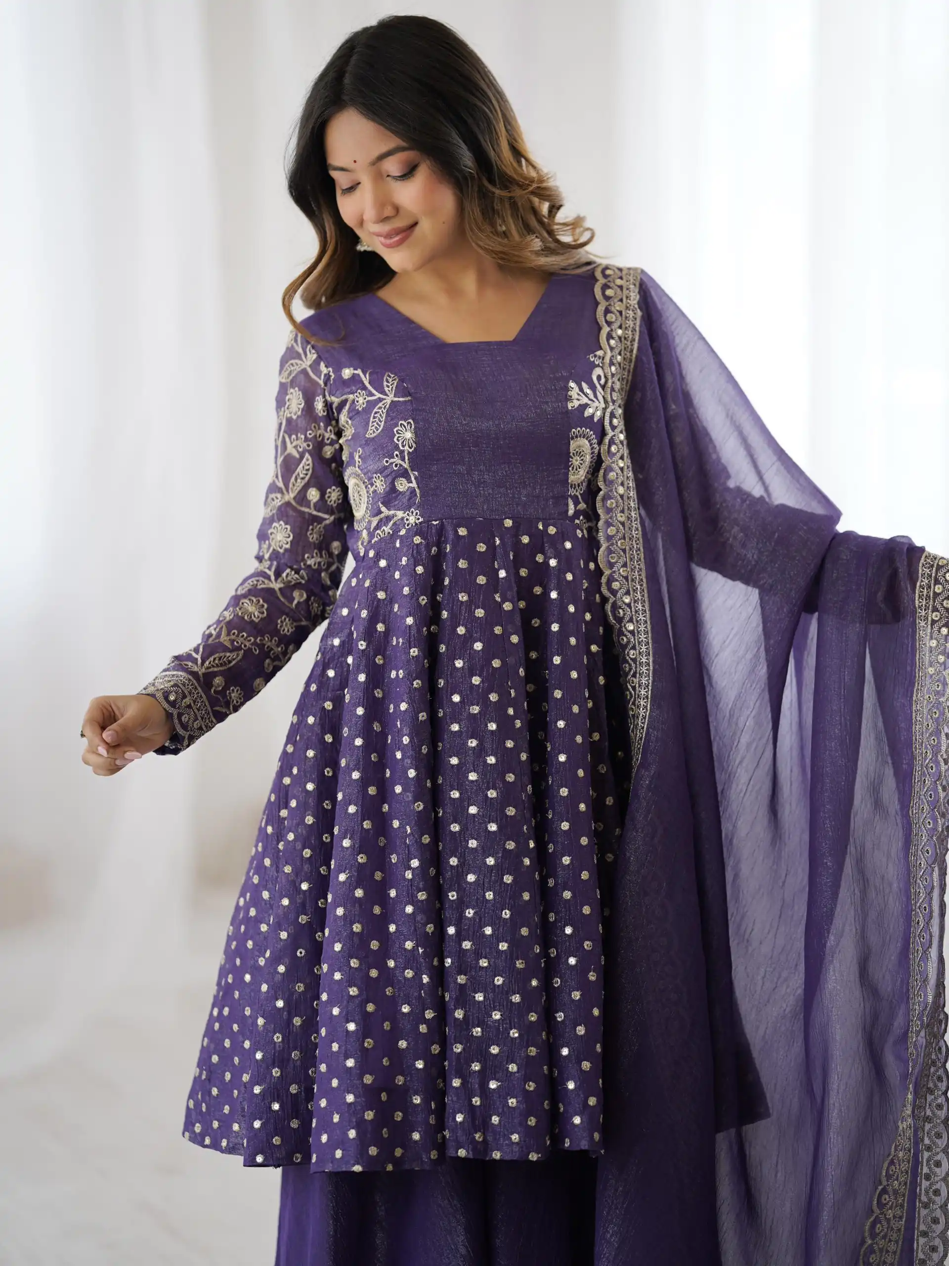 ZSR 3134 Purple Crunchy Silk Salwar Suit Perfect for Wedding, Party, Sangeet, Anniversary, Housewarming Introductory Price ₹2399. Delivery 4-6 | Casual Suits, Jump Suits, Salwar suit, Creative suits, Designer Suits, Palazzo Suits, Party Wear Suits, Patiala Suits, Straight Suits