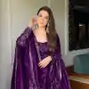 VLM 297 Purple Crunchy Silk with Lace Work & Embroidery Work Gown . Introductory Price ₹2499. Delivery 4-6 Working Days. Shop now. | Gowns, Bollywood Gowns, Creative Gowns, Designer Gowns, Embroidered Gowns, Party Wear Gowns