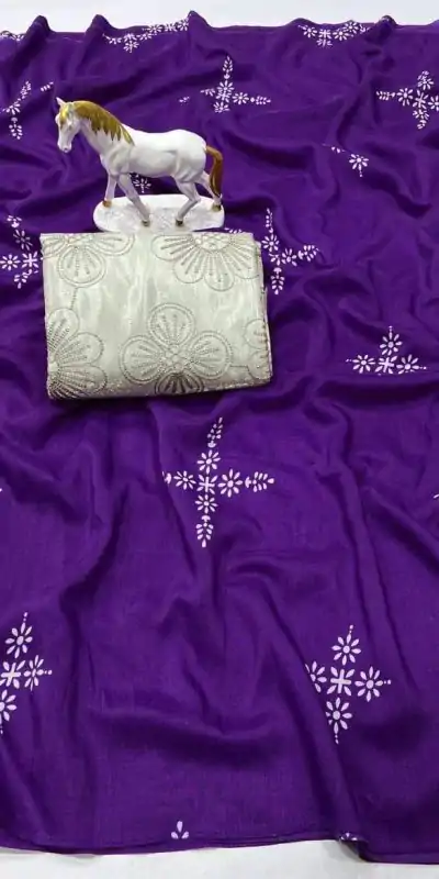 BT 1104 Purple Natural silk with Thread Embroidery & Embroidery Work Saree . Now at just ₹1549. Delivery 4-6 Working Days. Shop now. | Designer Sarees, Embroidered Sarees, Sarees, Bollywood Sarees, Creative Sarees, Ethnic Saree, Modern Digital sarees, Party Wear Sarees