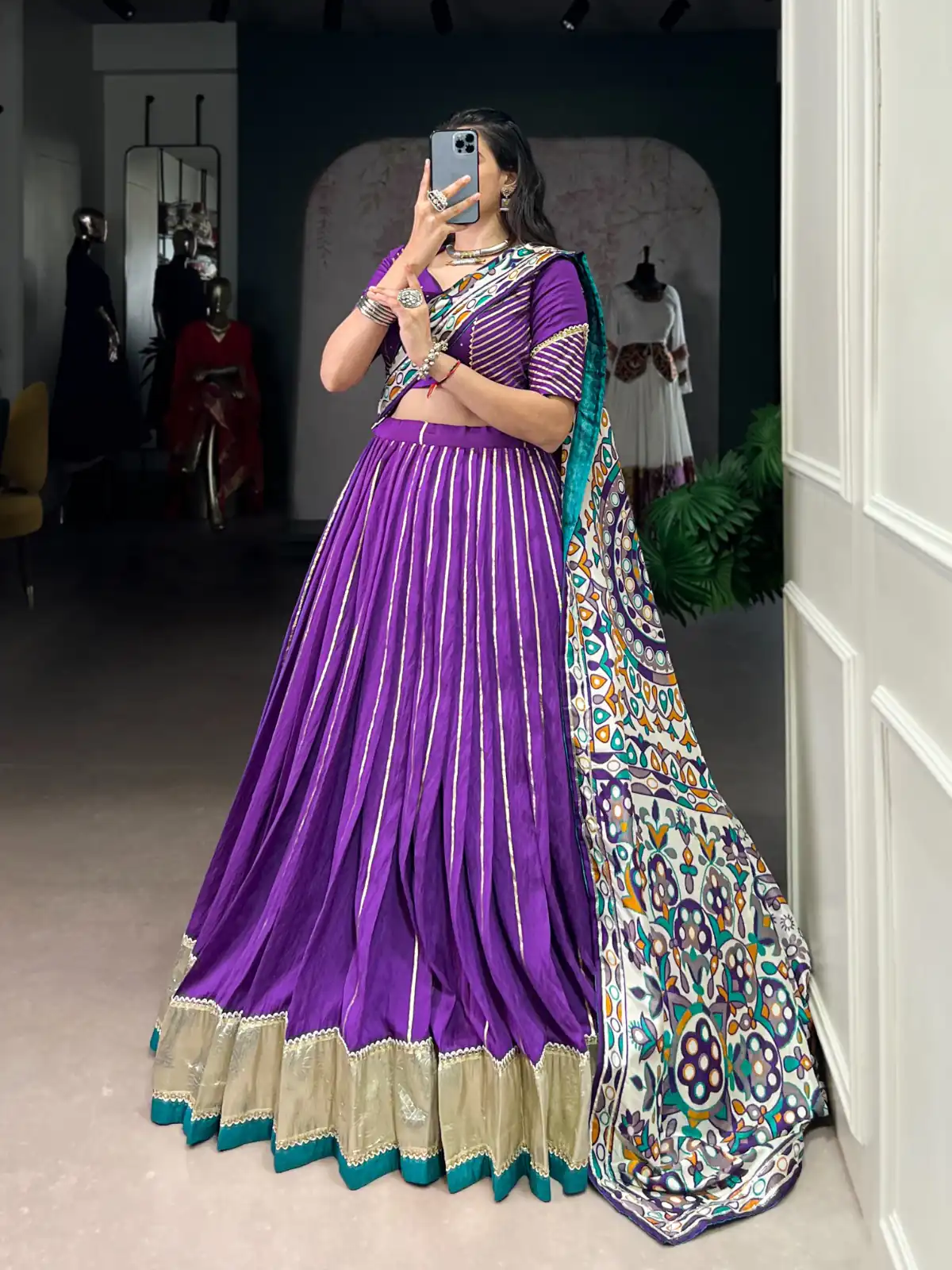 LNB 1658 Purple Pure Chanderi with Zari Work & Gotta Patti Work Lehenga Choli . Introductory Price ₹3199. Delivery 4-6 Working Days. Shop now. | Lehenga, Bollywood Lehenga, Creative Lehenga, Designer Lehenga, Embroidered Lehenga, Party Wear Lehenga