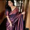 Purple Soft Lichi Silk Border Saree