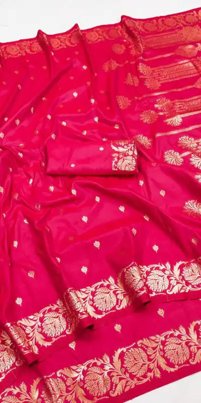 MB 171 Rani Pink Banarasi Silk Saree Perfect for Wedding, Party, Holi, Pongal, Pooja –. Festive Deal ₹1849. Delivery 4-6 Working Days. Shop now. | Designer Sarees, Embroidered Sarees, Sarees, Bollywood Sarees, Creative Sarees, Ethnic Saree, Modern Digital sarees, Party Wear Sarees
