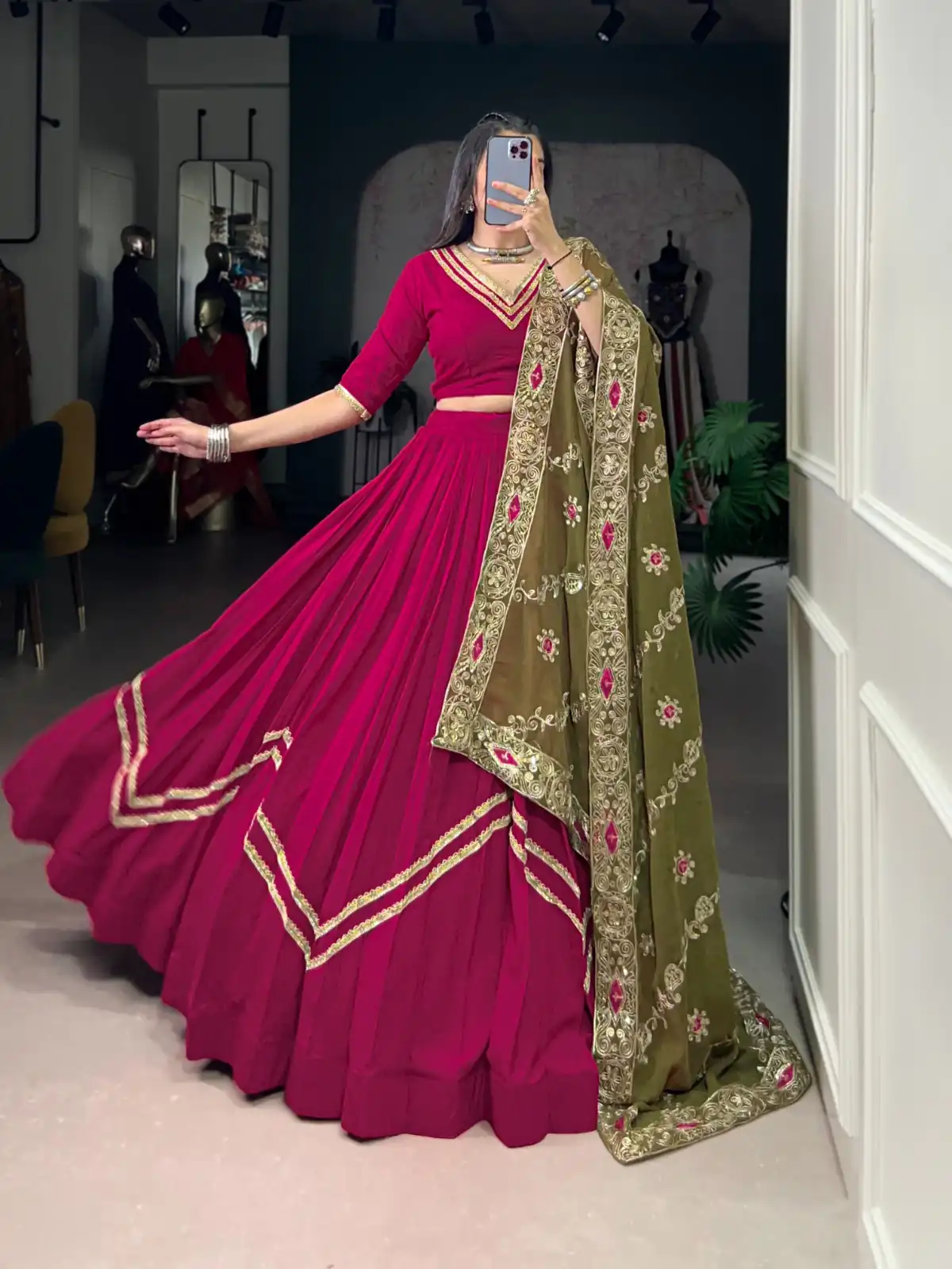 LNB 1692 Rani Pink Pure Rayon Embroidery Work & Sequins Work Lehenga Choli in . Now at just ₹3199. Delivery 4-6 Working Days. Shop now. | Lehenga, Bollywood Lehenga, Creative Lehenga, Designer Lehenga, Embroidered Lehenga, Party Wear Lehenga