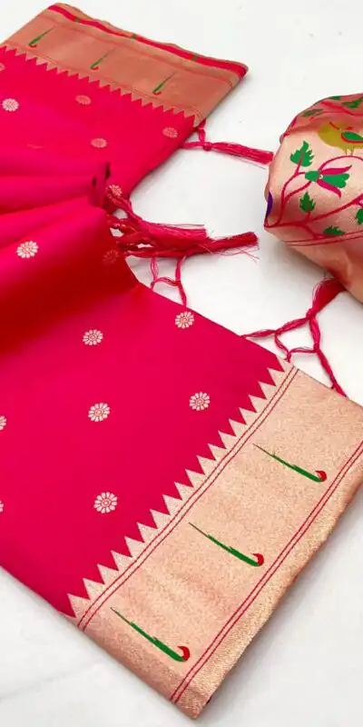 MB 150 Red A Pethani silk Saree Perfect for Wedding, Party, Baisakhi, Reception, Traditional Day – . Affordable Price ₹2549. Delivery 4-6 Working | Designer Sarees, Embroidered Sarees, Sarees, Bollywood Sarees, Creative Sarees, Ethnic Saree, Modern Digital sarees, Party Wear Sarees