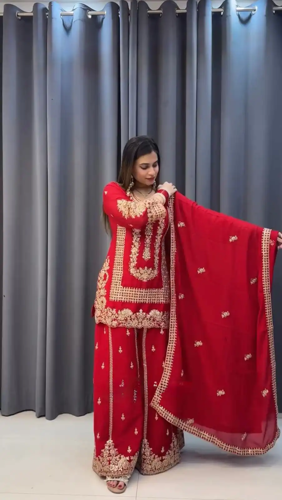 KD 1533 Red Blooming Georgette Salwar Suit Perfect for Wedding, Party, Ethnic Day, Housewarming, Pongal . Available at ₹2149 only. Delivery 4-6 Workin | Salwar suit, Casual Suits, Creative suits, Designer Suits, Palazzo Suits, Party Wear Suits, Patiala Suits, Straight Suits