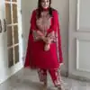 ZSR 3097 Red Pure Chinnon Silk With Embroidery Sequence Work With Full Sleeve Salwar Suit Wedding, Party, Festive, Events Exclusive Offer ₹1899. D | Jump Suits, Tops & Bottoms, Track Suits, Salwar suit, Casual Suits, Creative suits, Designer Suits, Palazzo Suits, Party Wear Suits, Patiala Suits, Straight Suits, Trendy Wear