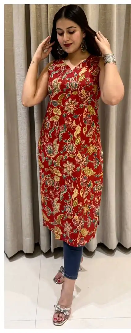 INLI Blush 7.0 Red Color Cotton With Printed Designer Work Kurti . Get it for ₹1269. Delivery 4-6 Working Days. Shop now. | Kurti, Bollywood Kurti, Creative Kurtis, Designer Kurti, Party Wear Kurti, Selfie Kurti