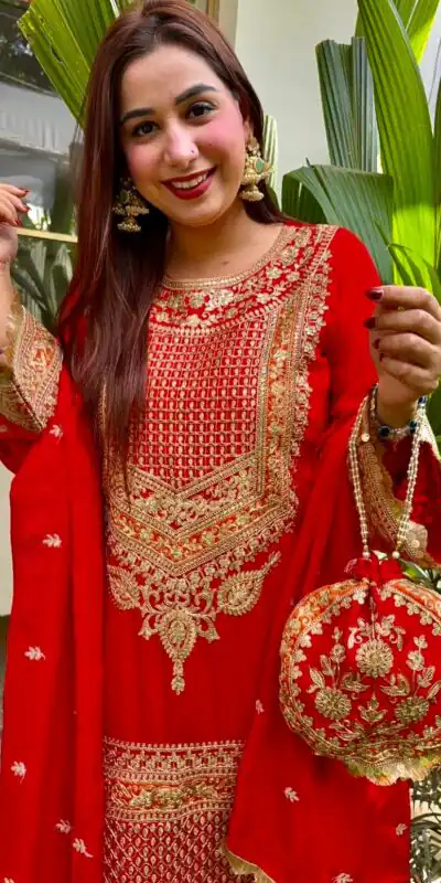 SR 1685 Red Color Heavy Faux Georgette With Embroidery Sequence Salwar Suit . Grab it for ₹2099. Delivery 4-6 Working Days. | Casual Suits, Jump Suits, Tops & Bottoms, Track Suits, Salwar suit, Creative suits, Designer Suits, Palazzo Suits, Party Wear Suits, Patiala Suits, Straight Suits, Trendy Wear