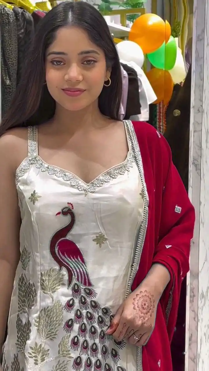 LG 1994 Red Color French Crape Embroidery Work Salwar Suit Casual, Wedding, Festive, Events . Expected Delivery  4-6 Working Days @1999/- only      | Jump Suits, Salwar suit, Casual Suits, Creative suits, Designer Suits, Palazzo Suits, Party Wear Suits, Patiala Suits, Straight Suits