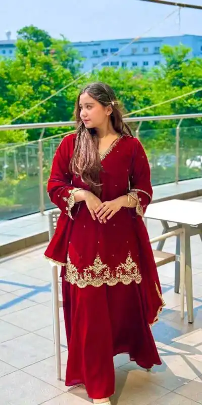 RTC 5852 Red Color Chinon Silk Thread Sequence Work Salwar Suit Casual, Wedding, Festive, Events . Expected Delivery  4-6 Working Days @2099/- only      | Casual Suits, Jump Suits, Salwar suit, Creative suits, Designer Suits, Palazzo Suits, Party Wear Suits, Patiala Suits, Straight Suits