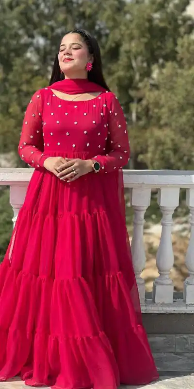 LG 2013 Red Georgette With Bead Work Gown . Wedding, Party, Festive, Events, Get it for ₹1899. Delivery 4-6 Working Days. Shop now. | Gowns, Bollywood Gowns, Creative Gowns, Designer Gowns, Embroidered Gowns, Party Wear Gowns