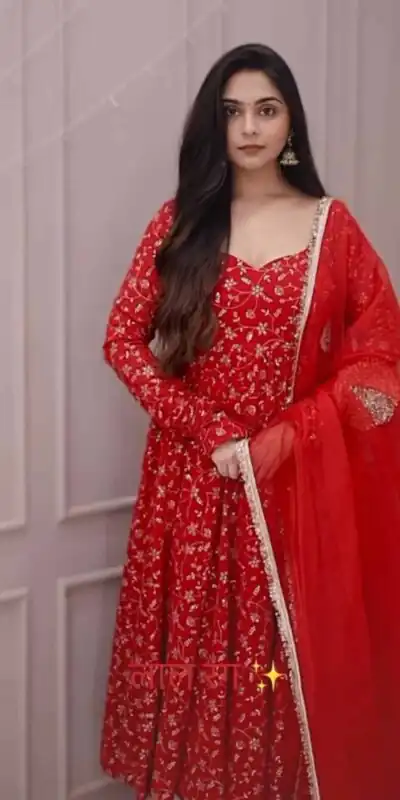 SSR 529 Red Georgette With Heavy Embroidery Sequence Work With Fancy Latkan with Embroidery Work Gown. Introductory Price ₹2149. Delivery 4-6 | Gowns, Bollywood Gowns, Creative Gowns, Designer Gowns, Embroidered Gowns, Party Wear Gowns