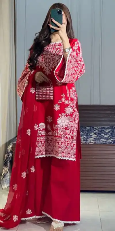 BE 394 Red Roman Silk With Embroidery Work & Lace Work Salwar Suit . Best Price ₹2099. Delivery 4-6 Working Days. Shop now. | Casual Suits, Jump Suits, Tops & Bottoms, Track Suits, Salwar suit, Creative suits, Designer Suits, Palazzo Suits, Party Wear Suits, Patiala Suits, Straight Suits, Trendy Wear