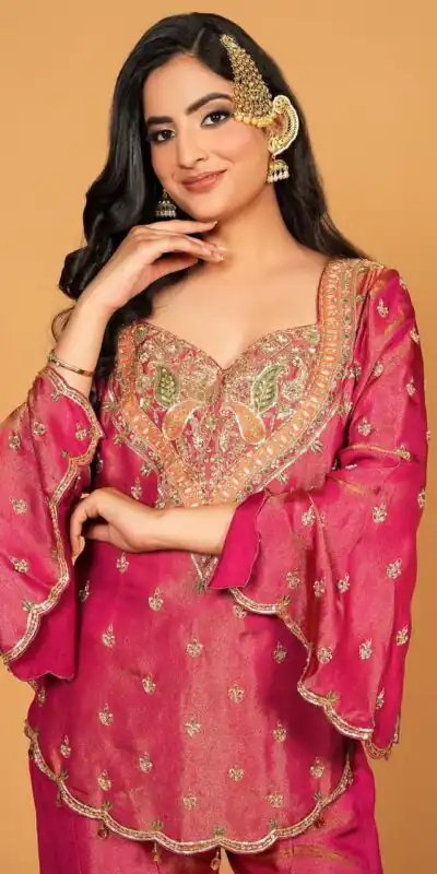 NSR 852 Red Simar Silk With Embroidery Work with Full Sleeve Salwar Suit in . Now at just ₹2199. Delivery 4-6 Working Days. Shop n | Casual Suits, Jump Suits, Salwar suit, Creative suits, Designer Suits, Palazzo Suits, Party Wear Suits, Patiala Suits, Straight Suits