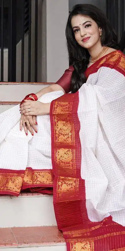 KP 3025 Red Soft Lichi Silk Saree Perfect for Wedding, Party, Baby Shower, Onam, Durga Puja . Available at ₹1449 only. Delivery 4-6 Working Days. | Designer Sarees, Embroidered Sarees, Sarees, Bollywood Sarees, Creative Sarees, Ethnic Saree, Modern Digital sarees, Party Wear Sarees