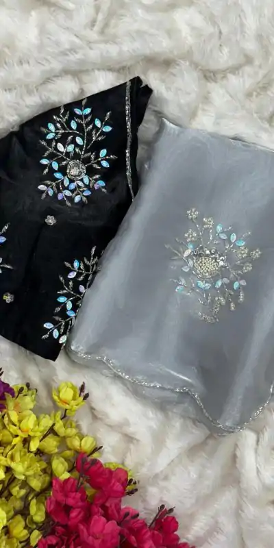 AC JIYA Silver Soft Jimmy Chuu with Lace Border & Lace Work Saree . Available at ₹3049 only. Delivery 4-6 Working Days. Shop now. | Designer Sarees, Embroidered Sarees, Sarees, Bollywood Sarees, Creative Sarees, Ethnic Saree, Modern Digital sarees, Party Wear Sarees