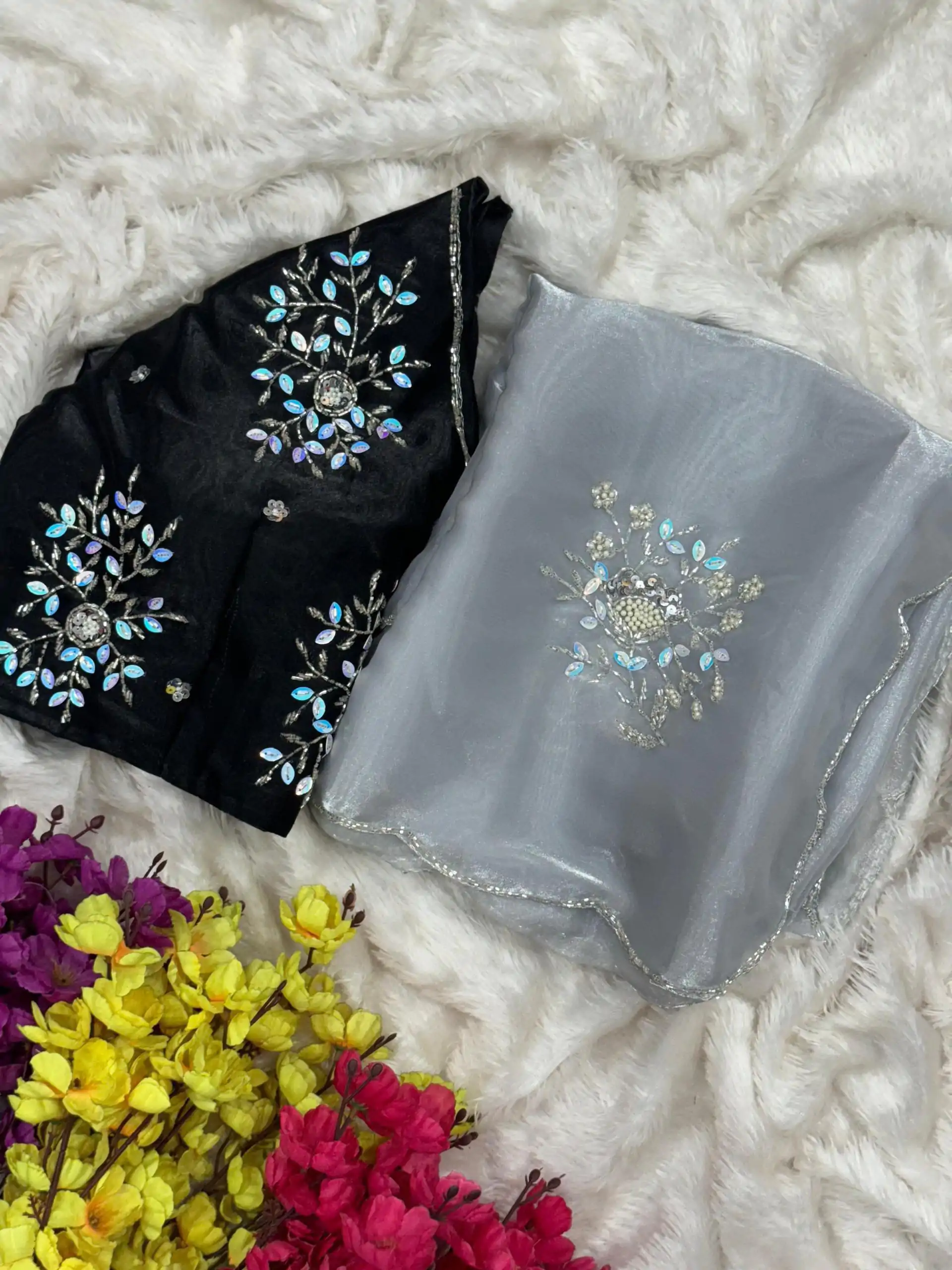 AC JIYA Silver Soft Jimmy Chuu with Lace Border & Lace Work Saree . Available at ₹3049 only. Delivery 4-6 Working Days. Shop now. | Designer Sarees, Embroidered Sarees, Sarees, Bollywood Sarees, Creative Sarees, Ethnic Saree, Modern Digital sarees, Party Wear Sarees