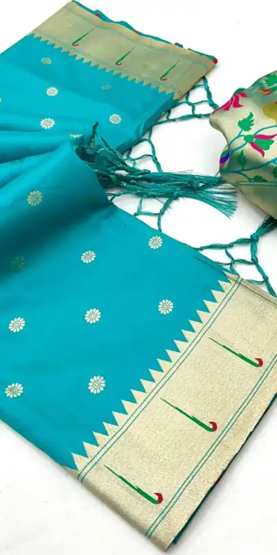 MB 150 Sky Blue A Pethani silk Saree Perfect for Wedding, Party, Baisakhi, Reception, Traditional Day – . Affordable Price ₹2549. Delivery 4-6 Working | Designer Sarees, Embroidered Sarees, Sarees, Bollywood Sarees, Creative Sarees, Ethnic Saree, Modern Digital sarees, Party Wear Sarees