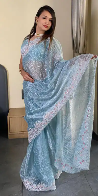 SC 239 Pink Georgette With Lace Work & Lace Border Saree . Wedding, Party, Festive, Events, Exclusive Offer ₹1599. Delivery 4-6 Working Days. Shop now. | Designer Sarees, Embroidered Sarees, Sarees, Bollywood Sarees, Creative Sarees, Ethnic Saree, Modern Digital sarees, Party Wear Sarees