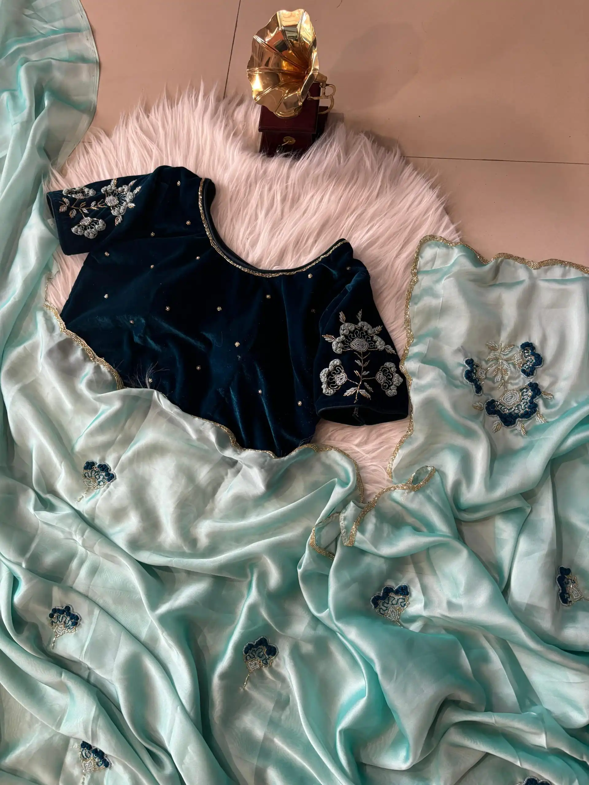 AC AZAELEA Sky Blue Rangoli Silk Lace Work & Resham Work Saree with . Exclusive Offer ₹2549. Delivery 4-6 Working Days. Shop now. | Designer Sarees, Embroidered Sarees, Sarees, Bollywood Sarees, Creative Sarees, Ethnic Saree, Modern Digital sarees, Party Wear Sarees