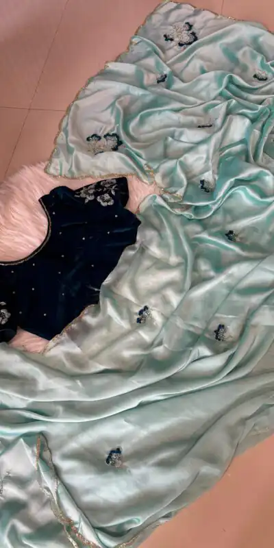 AC AZAELEA Sky Blue Rangoli Silk Lace Work & Resham Work Saree with . Exclusive Offer ₹2549. Delivery 4-6 Working Days. Shop now. | Designer Sarees, Embroidered Sarees, Sarees, Bollywood Sarees, Creative Sarees, Ethnic Saree, Modern Digital sarees, Party Wear Sarees