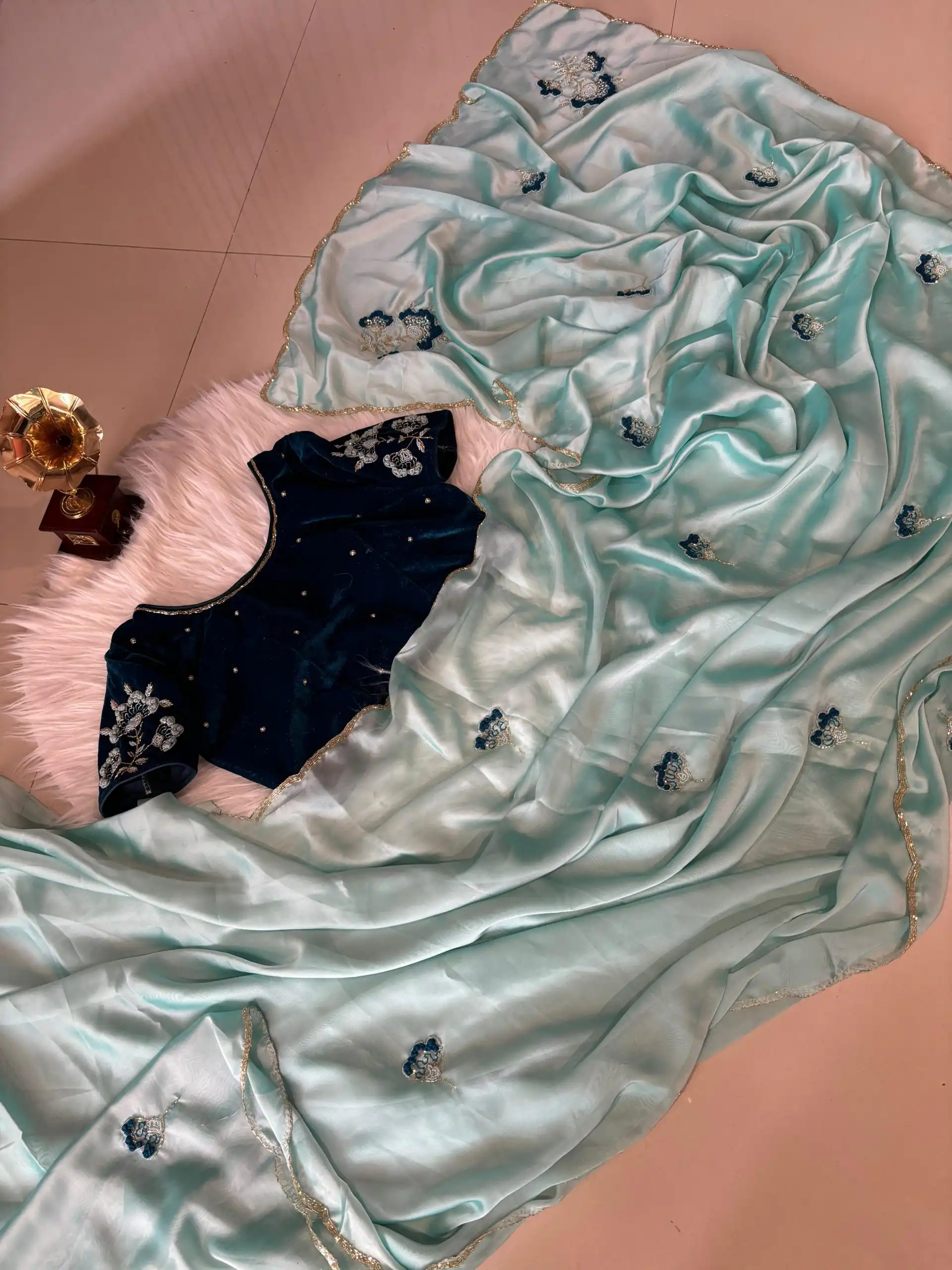 AC AZAELEA Sky Blue Rangoli Silk Lace Work & Resham Work Saree with . Exclusive Offer ₹2549. Delivery 4-6 Working Days. Shop now. | Designer Sarees, Embroidered Sarees, Sarees, Bollywood Sarees, Creative Sarees, Ethnic Saree, Modern Digital sarees, Party Wear Sarees