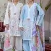 Sky Blue Roman Silk Embroidery Work Salwar Suit