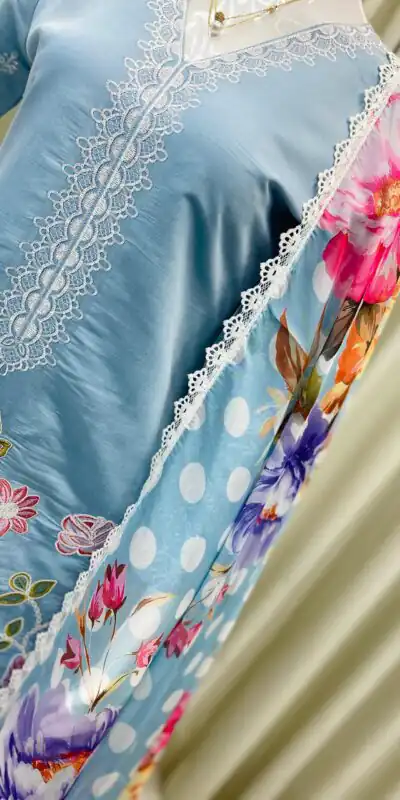 BE 373 Sky Blue Roman Silk Embroidery Work & Lace Work Salwar Suit in. Available at ₹2149 only. Delivery 4-6 Working Days. Shop now. | Casual Suits, Jump Suits, Salwar suit, Creative suits, Designer Suits, Palazzo Suits, Party Wear Suits, Patiala Suits, Straight Suits