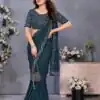 BT 12 Teal Blue Soft Star Georgette Silk with Embroidery Work & Mirror Work Saree . Exclusive Offer ₹1999. Delivery 4-6 Working Days. Shop now. | Designer Sarees, Embroidered Sarees, Sarees, Bollywood Sarees, Creative Sarees, Ethnic Saree, Modern Digital sarees, Party Wear Sarees