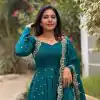 SSR 516 Teal Heavy Fandy Silk With Embroidery sequence Work Gown Perfect for Wedding, Party, Onam, Makar Sankranti, Traditional Day Special Price ₹ 2149 | Gowns, Bollywood Gowns, Creative Gowns, Designer Gowns, Embroidered Gowns, Party Wear Gowns