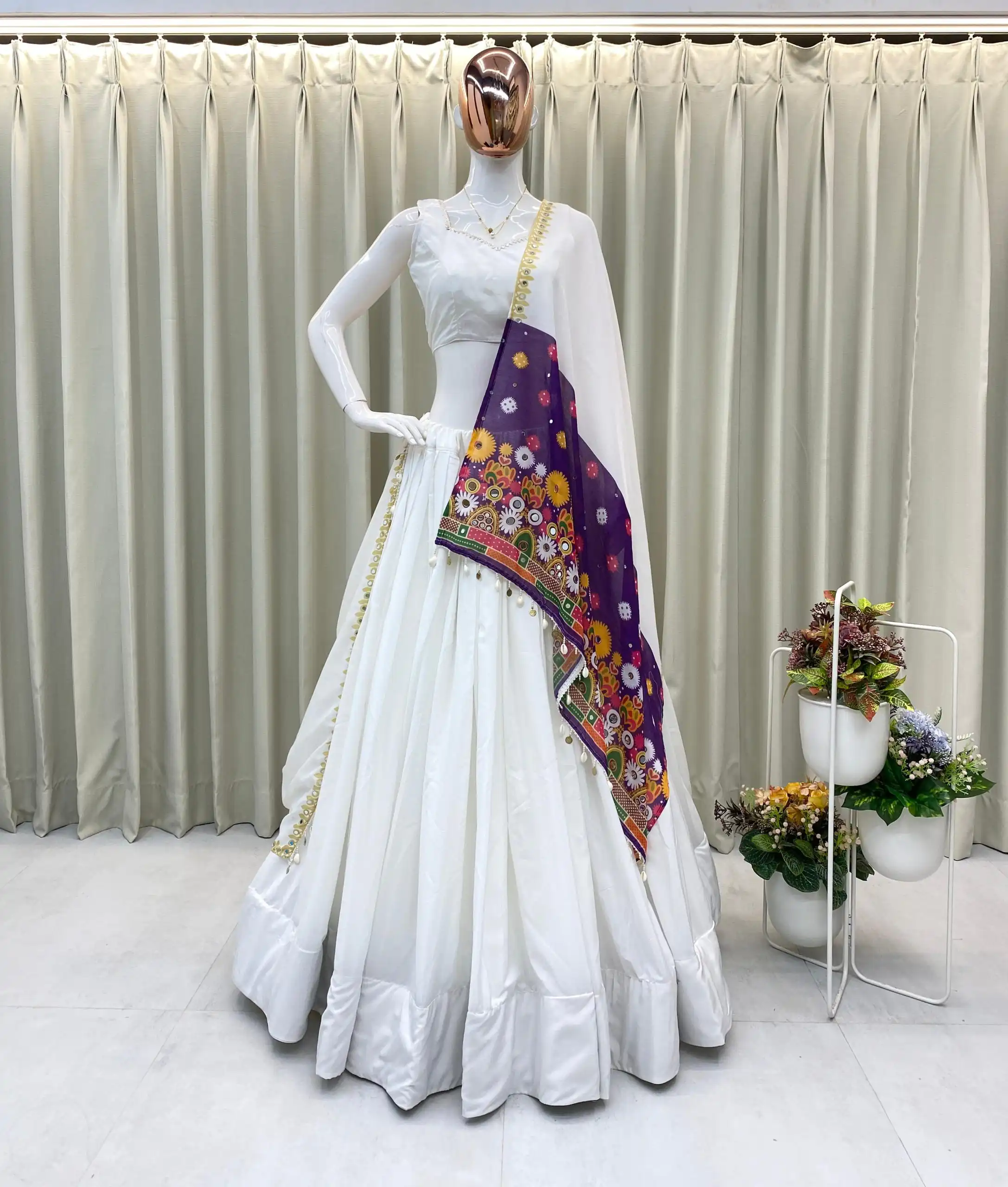 BE 393 White Crape Silk Lehenga Choli Perfect for Wedding, Party, Engagement, Anniversary, Traditional Day Get it for ₹1999. Delivery 4-6 Working | Lehenga, Bollywood Lehenga, Creative Lehenga, Designer Lehenga, Embroidered Lehenga, Party Wear Lehenga
