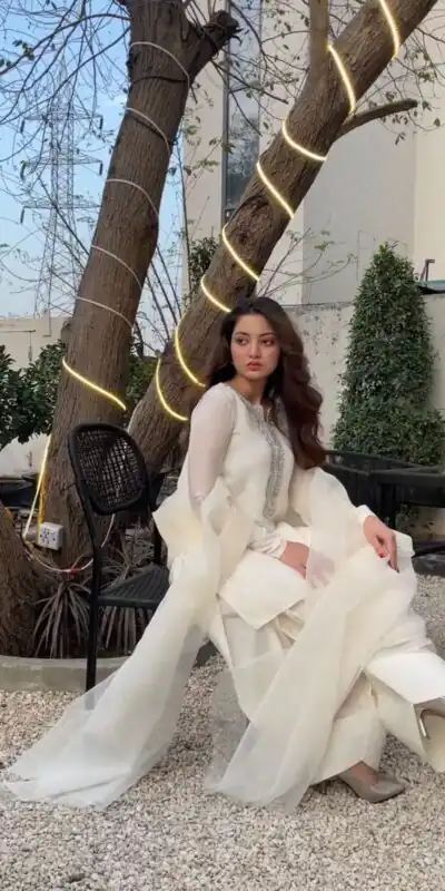 SRK 5252 White Faux Georgette Embroidery Work & Bead Work Salwar Suit . Wedding, Party, Festive, Events, Now at just ₹1499 | Casual Suits, Jump Suits, Salwar suit, Creative suits, Designer Suits, Palazzo Suits, Party Wear Suits, Patiala Suits, Straight Suits