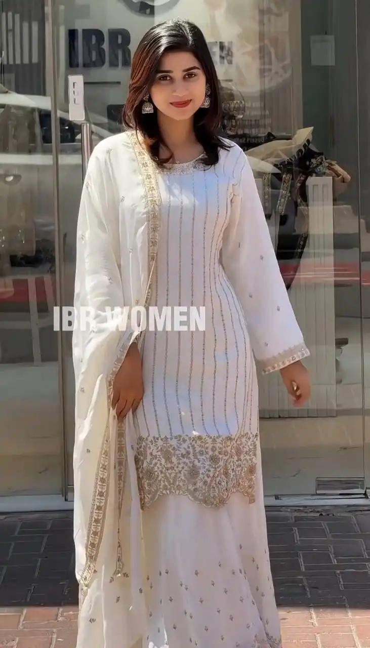 DC 105 White Color Fox Georgette with Embroidery Work Salwar Suit . Now at just ₹1949. Delivery 4-6 Working Days. Shop now. | Jump Suits, Tops & Bottoms, Track Suits, Salwar suit, Casual Suits, Creative suits, Designer Suits, Palazzo Suits, Party Wear Suits, Patiala Suits, Straight Suits, Trendy Wear