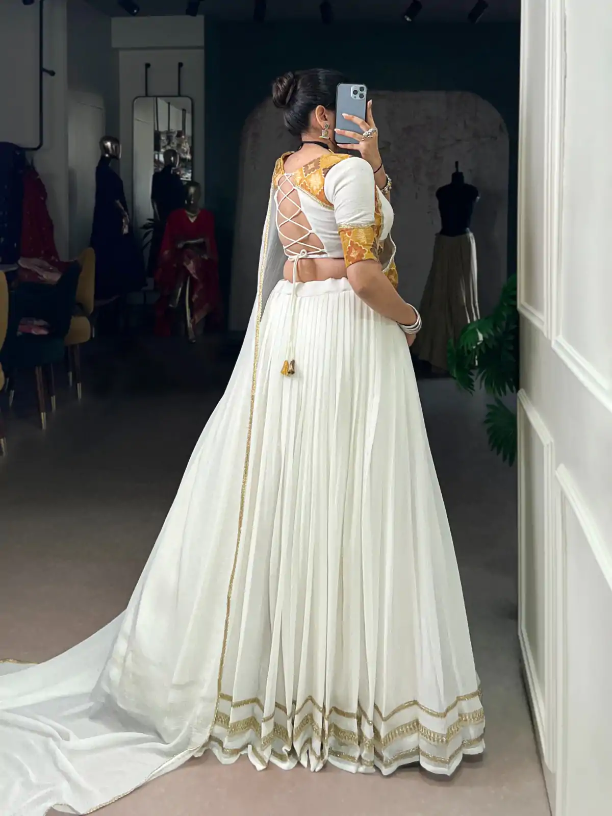 LNB 1034 White Marbel with Lace Work & Lace Border Lehenga Choli . Get it for ₹3099. Delivery 4-6 Working Days. Shop now. | Lehenga, Bollywood Lehenga, Creative Lehenga, Designer Lehenga, Embroidered Lehenga, Party Wear Lehenga