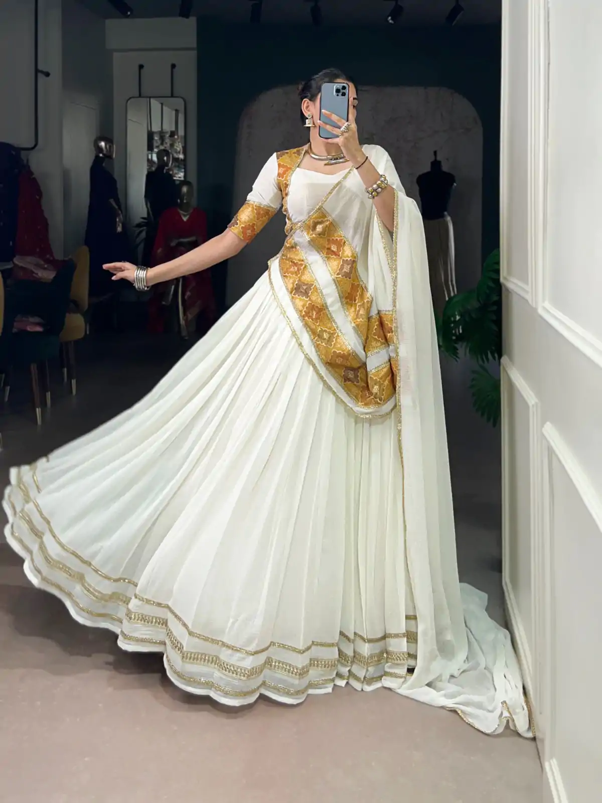 LNB 1034 White Marbel with Lace Work & Lace Border Lehenga Choli . Get it for ₹3099. Delivery 4-6 Working Days. Shop now. | Lehenga, Bollywood Lehenga, Creative Lehenga, Designer Lehenga, Embroidered Lehenga, Party Wear Lehenga