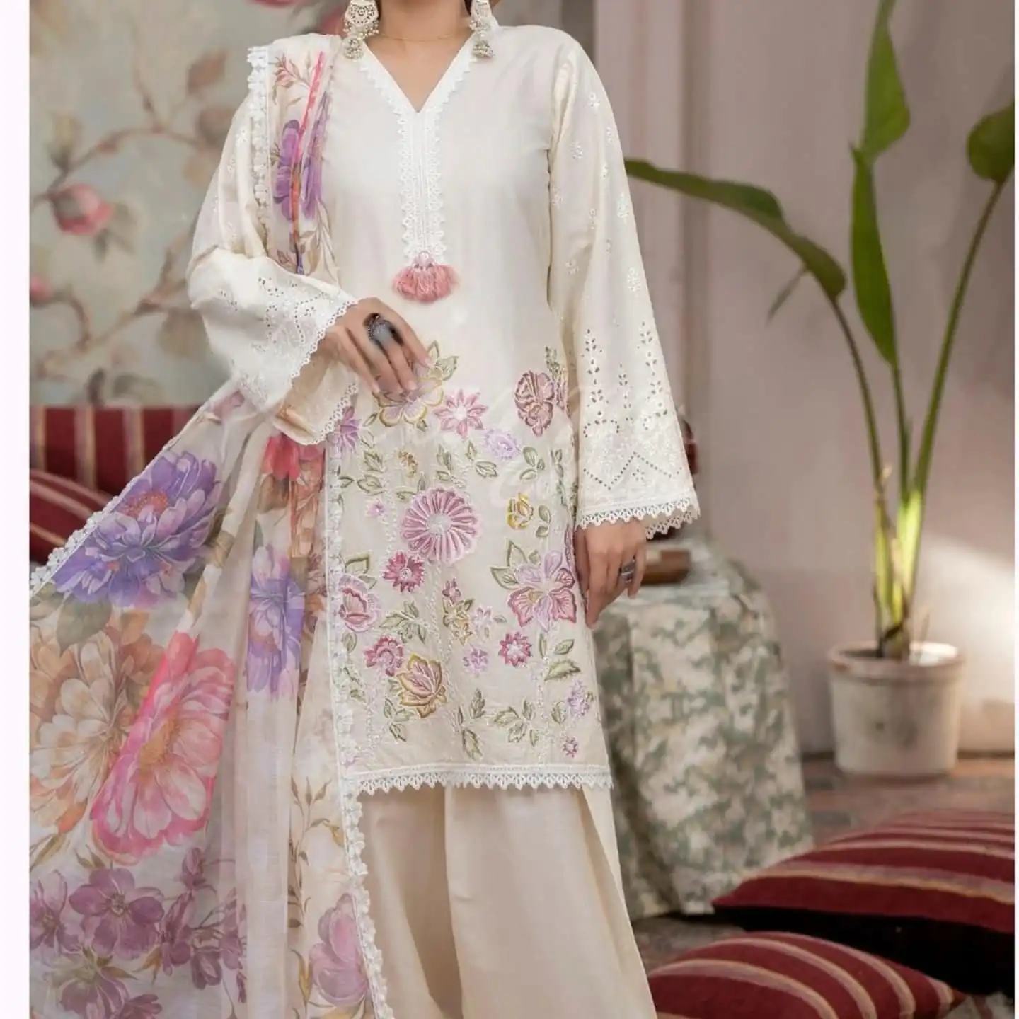 BE 373 White Roman Silk Embroidery Work & Lace Work Salwar Suit in. Available at ₹2149 only. Delivery 4-6 Working Days. Shop now. | Casual Suits, Jump Suits, Salwar suit, Creative suits, Designer Suits, Palazzo Suits, Party Wear Suits, Patiala Suits, Straight Suits