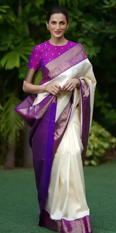 KP 6071 White Color Soft Lichi Silk Cloth Saree With Lace Border & Lace Work. Get it for ₹1449. Delivery 4-6 Working Days. Shop now. | Designer Sarees, Embroidered Sarees, Sarees, Bollywood Sarees, Creative Sarees, Ethnic Saree, Modern Digital sarees, Party Wear Sarees