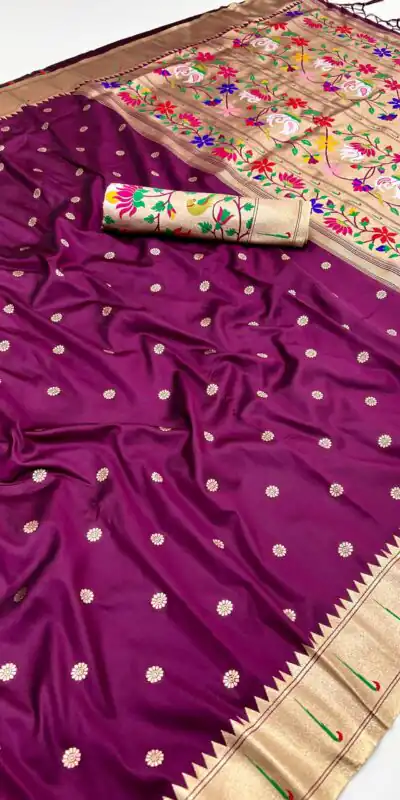 MB 150 Wine A Pethani silk Saree Perfect for Wedding, Party, Baisakhi, Reception, Traditional Day – . Affordable Price ₹2549. Delivery 4-6 Working | Designer Sarees, Embroidered Sarees, Sarees, Bollywood Sarees, Creative Sarees, Ethnic Saree, Modern Digital sarees, Party Wear Sarees