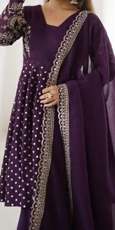 ZSR 3134 Wine Crunchy Silk Salwar Suit Perfect for Wedding, Party, Sangeet, Anniversary, Housewarming Introductory Price ₹2399. Delivery 4-6 | Casual Suits, Jump Suits, Salwar suit, Creative suits, Designer Suits, Palazzo Suits, Party Wear Suits, Patiala Suits, Straight Suits