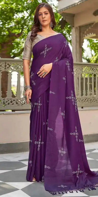 BT 1104 Wine Natural silk with Thread Embroidery & Embroidery Work Saree . Now at just ₹1549. Delivery 4-6 Working Days. Shop now. | Designer Sarees, Embroidered Sarees, Sarees, Bollywood Sarees, Creative Sarees, Ethnic Saree, Modern Digital sarees, Party Wear Sarees